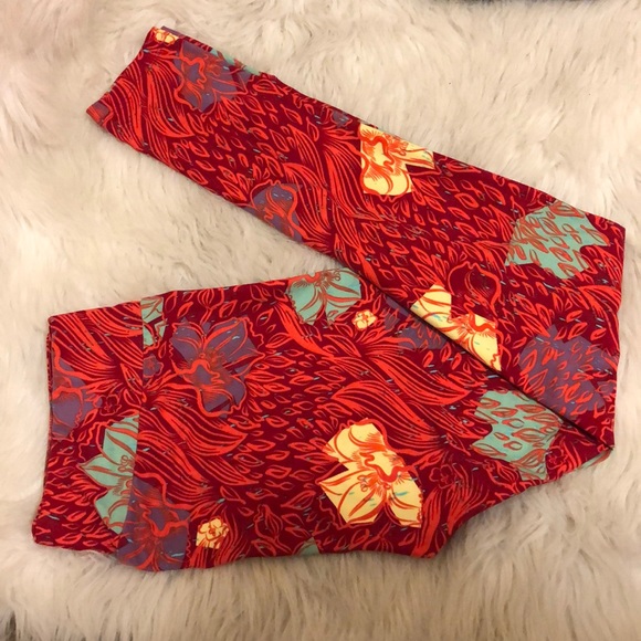 LuLaRoe Pants - 🍊TC LuLaRoe FloralFlamme Leggings